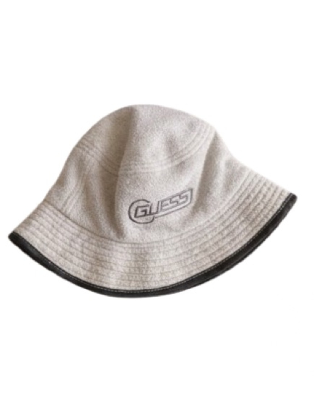 GUESS American Tradition Bucket Hat – White/Black Logo Style